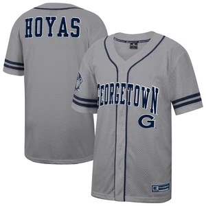 Men's Colosseum Gray Georgetown Hoyas Free Spirited Baseball Jersey - Picture 1 of 3