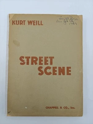 1948 Kurt Weill Street Scene 1st Ed Libretto Piano Vocal Score Langston Hughes - Image 1 of 4