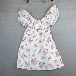 Zara Dress Girls Beige Floral Ruffle Top Kids 11-12 - Picture 1 of 6
