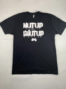 Next Level Apparel Men's Black graphic t-shirt SS "NUT UP OR SHUT UP"  Size L - Picture 1 of 9