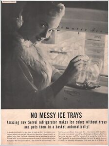 1954 Servel Refrigerator Air Conditioner 2-Page Vintage Magazine Print Ad