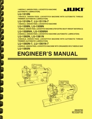 Juki LU-1500N Series Sewing Machine Engineer's SERVICE AND MAINTENANCE MANUAL - Image 1 of 4