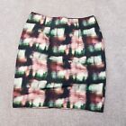 COS Womens Skirt UK 8 EU 34 Black Green Pink Abstract Art Print Ladies Summer
