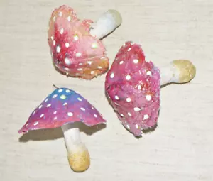 Vintage Christmas ornament lightweight fly agaric handmade mushroom cotton wool - Picture 1 of 7