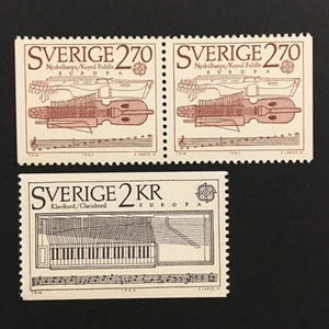 Sweden 1985 set MNH ** Europa music Sc#1532-1533 Mi#1328-1329 pair from booklet - Picture 1 of 1