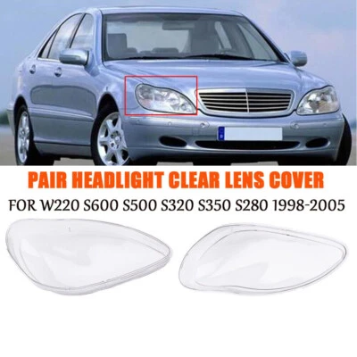 Tampa da lente do farol para Mercedes Benz W220 S600 S500 S350 transparente 98-05 - Imagem 1 de 4