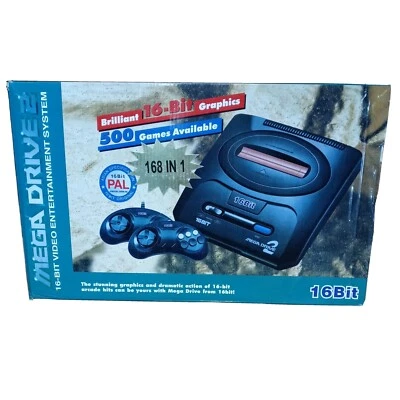 Mega Drive 2 PAL 16bit Asian Video Game System 2 Controls NEW Open Box US Seller - Image 1 of 4
