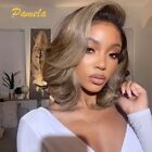 Grey Blonde 13x4 Lace Front Human Hair Wig Loose Wave HD Transparent For Women