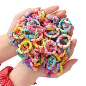 20 Pcs Hair Bands Elastic Wool Ties Girl Multicolor pair Rubber Head tie - Picture 1 of 3