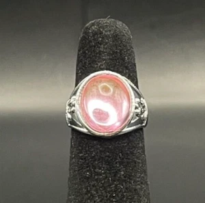 Anillo de diamantes de imitación rosa tono plata - talla 3 - Imagen 1 de 4