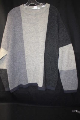 PERRY ELLIS "Shades Of Gray" 100% Lambswool Mens Sweater Size L-B49 - Image 1 of 4