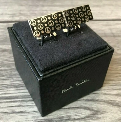 Paul Smith Frieden Zeichen & Punkte Manschettenknöpfe BNWT - Bild 1 von 4