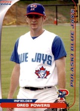 2004 Pulaski Blue Jays Choice 22 Greg Powers Scottsdale Arizona AZ Baseball Card
