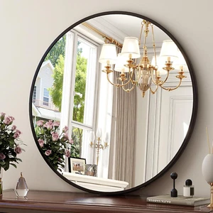 24 Inch round Mirror - Circle Mirrors for Bathroom, Entryway and Living Room Wal - Picture 1 of 12