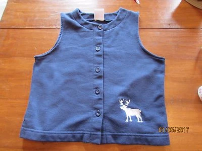 Chaleco Kelly's Kellys Niños Azul Marino con Alce Blanco Cabina Lodge Estilo 6/7/8 Foto 1 de 4