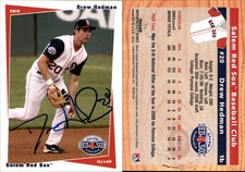 Drew Hedman Signed 2010 Grandstand Salem Red Sox #NNO Card Auto AU