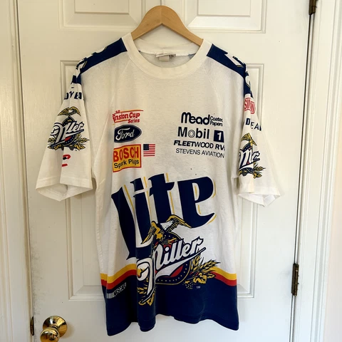 Vintage Rusty Wallace All Over Print T Shirt Size XL Miller Lite NASCAR Chase Cover