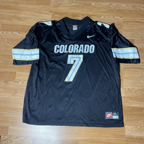 Vtg Nike Team Black Colorado Buffaloes #7 NCAA Football Jersey Adult Size XXL Cover