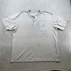 Carhartt Shirt Adult XL Gray Henley Short Sleeve Workwear 48201