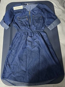 Speed Limit MPH Girl's Chambray Drawstring Waist Shirt Dress Size 10 NWT - Picture 1 of 4