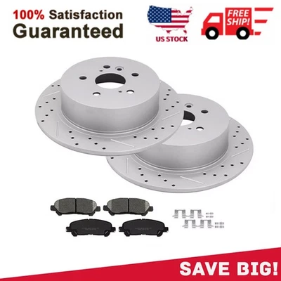 para Toyota Highlander 2008-2011 2012 2013 rotores de freno trasero pastillas de cerámica Foto 1 de 4