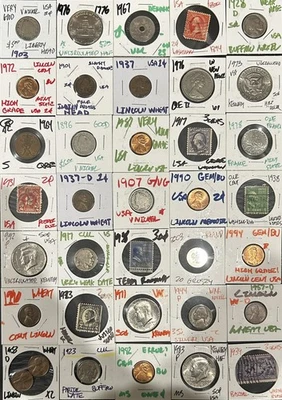 ESTATE LOT VINTAGE US Coin Collection Silver,Indian Head,Buffalos,1800s,Foreign - Image 1 of 4