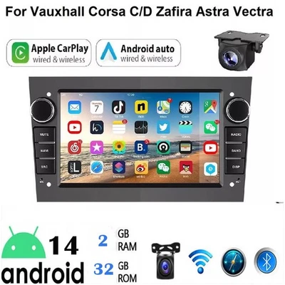 Für Opel Corsa C/D Zafira B Astra G H Android14 Apple Carplay Autoradio GPS NAVI - Bild 1 von 4
