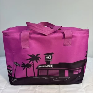 Trader Joe's Large Reusable Insulated Tote Bag Magenta Hot Pink 8 Gallon - Picture 1 of 18