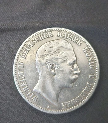 1903 A German Deutsches Reich 5 Funf Mark Silver Coin - 90% Silver Acceptional! - Image 1 of 4