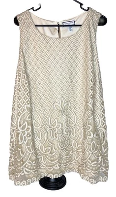 Charter Club New Womens Embroidered Mesh Top Vintage Cream Petite Size 3X - Image 1 of 4
