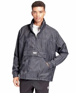 Adidas Mens Jacket M 1/4 Zip Anorak Hooded Pullover Hooded Coat Mock Neck $120 - Picture 1 of 12