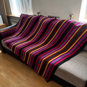 GEMÜTLICHE 100% REINE SCHAFWOLLE DECKE BOHO GEWEBT ÜBERWURF TRADITIONELLES... - Bild 1 von 4