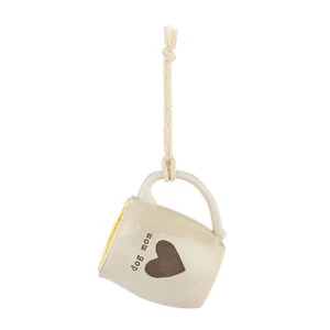 DEMDACO Dog Mom Grey Heart 4 ounce Stoneware Mini Coffee Cup Mug - Picture 1 of 3