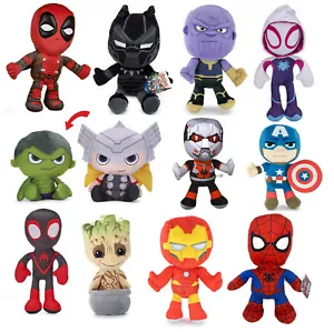 NEW OFFICIAL 10" 12" MARVEL AVENGERS PLUSH SOFT TOY END GAME SPIDERMAN DEADPOOL - Picture 1 of 42