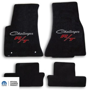1970-1971 Dodge Challenger 4pc Carpet Floor Mats with RT Logo - Ebony - Picture 1 of 12