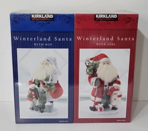 Kirkland Signature Santa With Boy & Santa With Girl Winterland NEW SEALED Figure - Picture 1 of 11