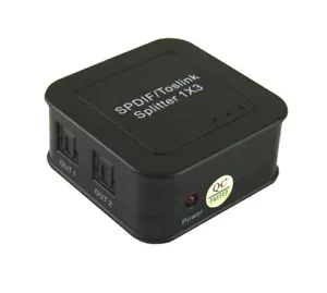 Toslink Digital Audio SPDIF Splitter Powered/Amplified (1 in 3 Out) - Picture 1 of 2