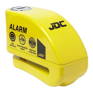 JDC MOTORCYCLE Motorbike Disc Lock ALARM - JAWS - Yellow - Picture 1 of 5