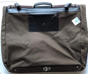NWT Cutter & Buck Twill Leather Garment Bag Weekender Suitcase Rugged Olive - Picture 1 of 12