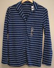 GAP Body Womens Shirt Lounge Long Sleeve Sleep Size Small Blue White Striped NWT