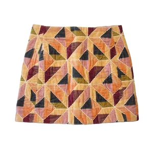 NWT Sezane Malia Mini in Stella Patchwork Velvet Geometric Short Skirt 38 / 6 - Picture 1 of 8