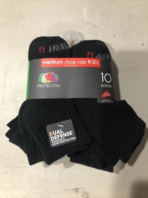 Fruit Of The Loom Womens Cushioned ANKLE Socks Shoe Sz  9-2 1/2 10 Pairs - Image 1 of 2