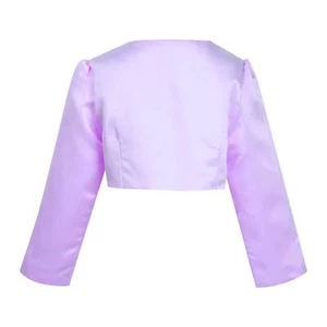 Kids Girls Princess Flower Dress Coat Wedding Party Solid Color Bolero Cardigan - Picture 1 of 75