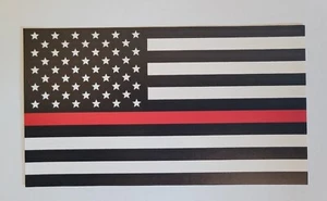 "Calcomanía de vinilo UV delgada línea roja bandera americana pegatina para coche 5" para bombero - Imagen 1 de 3