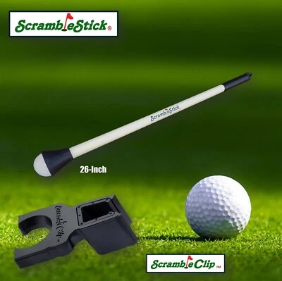 26" SCRAMBLESTICK GOLF BALL RETRIEVER BUNDLED WITH 'MAGNET FREE' SCRAMBLECLIP - Image 1 of 4