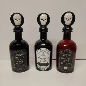 Halloween Prop Bottles lot 3-Bat Breath,Graveyard Dust, Vampire ♡ Glass Potion   - Picture 1 of 12
