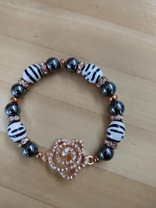 Kunststoff Perlen Elastisches Armband Kupfer Akzente / Blume - Bild 1 von 3