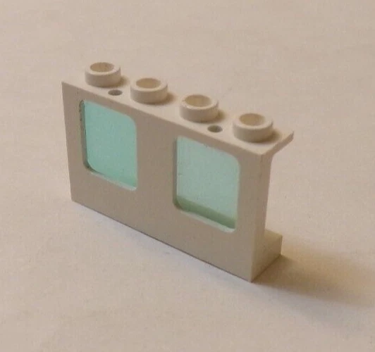 Leg x1 White 1x4x2 Double Window Frame, Blue Panes, Single Hole, 61345 (028-179) - Image 1 of 2