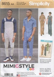 Simplicity Sewing Pattern 8615 Jumpsuit Dungarees Vtg 70s by Mimi G Mens 34 - 42 - Picture 1 of 13