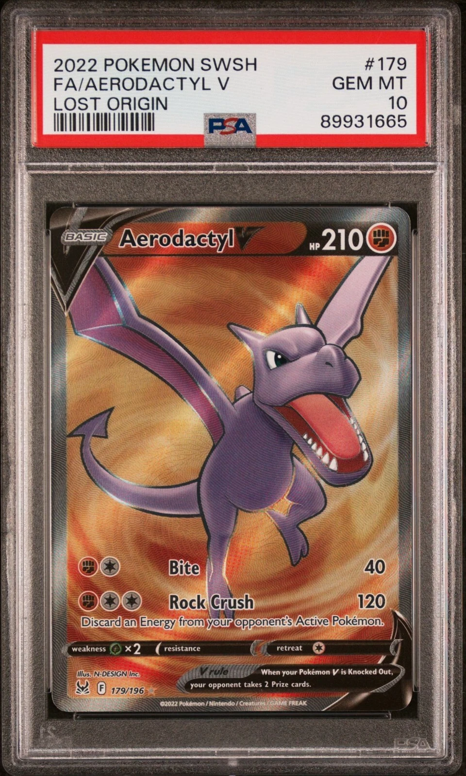 Aerodactyl V 2022 Sword & Shield: Lost Origin #179/196 Holo (Full Art ...